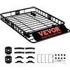 VEVOR Cestello Portabagagli da Tetto Auto SUV Camion in Acciaio Q195 Capacità Massima da 90,7 kg 117,5 x 91,5 x 11 cm per Campeggio Viaggio Escursione, Cestino Portapacchi da Tetto per Auto 11,9 kg