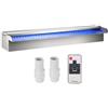 VEVOR Fontana per Piscina a Cascata Acciaio Inossidabile 23,6 x 4,5 x 3,1 Pollici Fontana a Cascata da Giardino Rettangolare a LED Fontana Rettangolare con LED per Piscina