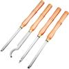 VEVOR Utensili per Tornitura in Legno per Metallo Duro, Utensili da Tornio in Legno per Metallo 4 Pezzi, Sgorbie per Legno per tagliare Scanalature a V, Creare Curve e Insenature e Tagliare Linee