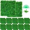 VEVOR 24 Pezzi Artificiale Pannello da Siepe di Bosso, 25,4 x 25,4 cm, Siepi Artificiali, Recinzione Artificiale Bosso, Edera Finta Effetto Realistico Decorazione Plastica Verde, Spessore da 4 cm