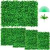 VEVOR Artificiale Pannello 4 Pezzi da Siepe di Bosso, 61x40,6 cm, Siepi Artificiali, Recinzione Artificiale Bosso, Edera Finta Effetto Realistico Decorazione Plastica Colore Verde, Spessore da 4 cm