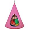 VEVOR Amaca Nido Sedia Amaca Altalena per Bambini 100x132cm Dondolo Sospeso Interni Esterni Portata max. 113 kg Corda Regolabile per Soggiorno, Cameretta da Letto, Prato, Giardino, Legno, Colore Rosa