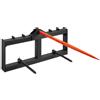 VEVOR Raccoglitrice per Balle di Fieno Capacità di Carico max. 725kg Forca per Balle 1250mm 3 Denti, Forche Chiodate Attacco per Benna con 2 Stabilizzatori per Trattori, Minipale, Agricoltori, Campi