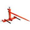 VEVOR Raccoglitrice per Balle di Fieno Capacità di Carico max. 725kg Forca per Balle 1250mm 3 Denti, Forche Chiodate Attacco per Benna con 2 Stabilizzatori per Trattori, Minipale, Agricoltori, Campi