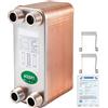 VEVOR Scambiatore di Calore 40 Piastre Scambiatore di Calore per Riscaldamento EATB12 Scambiatore di Calore Piastre in Acciaio
