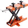 VEVOR Ponte Sollevatore Idraulico a Forbice per Moto da Officina Capacità Max. 500kg Altezza Regolabile 8,9-33,8 cm, Ponte Sollevatore Alzamoto con 2 Selle Antiscivolo da Officina Operazione Idraulica