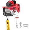 VEVOR Sollevamento Paranco Elettrico a Fune con Carrello 1000kg 220V, Paranco Elettrico Colore Rosso Altezza di Elevazione 3 m / 10 Piedi