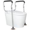 VEVOR Corrimano per WC di Sicurezza Maniglia Antiscivolo da Bagno Regolabile in Larghezza Altezza con Braccioli in Lega di Alluminio, Maniglia Carico max. 136kg Piedini a Ventosa da Pavimento Toilette