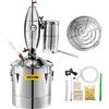 VEVOR Distillatore Caldaia per Acqua Distillata da 20L, Caldaia per Acqua Alcol Grappa Liquore da Distillazione, Serbatoio da Fermentazione per Fermentare Bevande Acqua Vino Liquore in Acciaio Inox