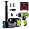 VEVOR Cric 5T per Auto Idraulica Elettrica, Martinetto Idraulico Elettrico 155-420 mm con Compressore Chiave a Impulsi Cassetta degli Attrezzi, 12V Kit Riparazione Cric Martinetto per Auto CRV SUV