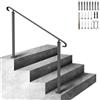 VEVOR Corrimano per Scale Passamano Ringhiere Gradino Esterno Installazione a Terra Altezza 48cm per Ringhiera in Ferro Battuto Passaggi 3 Gradini