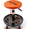 VEVOR Sgabello da Officina Mobile Portata max. 113,4kg, Sgabello da Meccanico con Rotelle Altezza Regolabile da Officina con Vassoio Porta Attrezzi, Sedia per Riparazione Auto Moto da Garage Officina