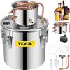 VEVOR Kit di Distillatore Alambicco in Acciaio Inox Rame Puro Materiale per Uso Alimentare Capienza del Serbatoio 30L, Kit Distillatore 35 x 35 cm per Liquore Acqua Distillata Vino con Pompa d'Acqua