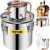VEVOR Distillatore Alambicco in Acciaio Inossidabile Barile da 19L/5Gal per Acqua Distillata Vino Liquore Grappa Whisky Vodka Uso Domestico, Alambicco per Distillazione in Acciaio Inox 19L per Alcol