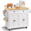 VEVOR Isola per Cucina Mobile con Ruote Tavolo 900 x 450 x 27 mm Cassetti Portaoggetti Rastrelliera Capacità Carico Totale 136kg, Carrello Isola da Cucina Credenza Mobile per Utensili Cucina in MDF