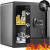 VEVOR Cassaforte Uso Domestico Serratura Codici Chiavi Capienza 51 L Ripiani Rimovibili per Contanti Oro Gioielli Passaporto, Cassetta di Sicurezza Password Chiavi Luce LED, Cassaforte Nera 14,7 kg