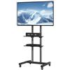 VEVOR Supporto per Televisori da Pavimento con Ruote Altezza Regolabile tra 1510-1696 mm, Porta TV 32-70pollici Compatibile con VESA Carico Max. 59,8kg, Supporto TV da Terra con Portaoggetti 2 Ripiani