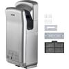 VEVOR Asciugamani Elettrico Verticale da 2000 W, Asciugamani Automatico Elettrico con Filtrazione HEPA, Asciugamani ad Aria Calda a Temperatura 43℃ in Argento per Asciugare le Mani
