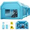 VEVOR Cabina di Verniciatura Gonfiabile in Tessuto Oxford 210D PVC, Spazio Esterno 6x3x2,5 m e Spazio Interna 5,5x2,1x2 m di Tenda di Vernice Gonfiabile della Cabina in Blu per Auto o Campeggio