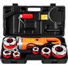 VEVOR Filettatrice per Tubi Elettrica Portatile 6 Matrici, Filiera Elettrica 2300 W, Filettatrice Elettrica Portatile 22 Giri al Min, Infila Tubi Elettrici Portatile Adatto Per Settori di Industrie
