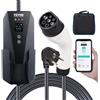 VEVOR Caricabatterie per Veicoli Elettrici Portatile Corrente Max.16A Monofase Tipo 2 Lunghezza Cavo 8,6m, Caricabatterie EV Portatile Impermeabilità IP66 Controllo APP Potenza max. 3,68kW Schermo LCD