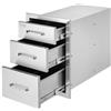 VEVOR Cassetto con Guida Scorrimento Ripiano Triplo in Acciaio Inox Cucina all'Aperto, Cassettiera per Isola di BBQ Cucina Esterna Cassetto Triplo con Guide Scorrimento in Acciaio Inox Altezza 51,6cm