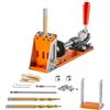 VEVOR Kit di Dime per Fori Tascabili 3 Fori Tascabili con Chiave Punte Quadrate, Set per Dima di Foratura a Tasca, Set per Dima Foratura Angolare Lavorazione Carpentieri Materiale in Lega di Alluminio