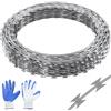 VEVOR Filo Spinato per Recinzione Rete Metallica 2 Rotoli x 15 m, Filo Spinato Doppia Bobina di Filo per Recinzione Giardino Artigianato Filo Spirale, Filo Spinato Zincato Recinzione per il Pascolo