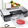 VEVOR Macchina Sottovuoto per Alimenti 130W Sigillatore per Cibi Umidi Secchi Marinatura Rotoli Inclusi 90 Kpa Conservazione del Cibo con Doppia Pompa a Vuoto Lunghezza 30cm con Sacchetto Sigillato