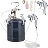 VEVOR Serbatoio Spruzzatore di Vernice 2 Pistole Alimentazione a Pressione Regolabile tra 0-4,1 bar, Spruzzatore per Verniciatura Pistola Doppia 1,5mm+4mm Serbatoio da 10L, Serbatoio a Spruzzo Vernice