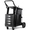 VEVOR Carrello per Saldatura 2 Ripiani con 4 Cassetti per Trasporto Saldatrice con Ruote Carico Massimo 100-120 kg Carrello per Attrezzatura di Saldatura con 2 Portabombole di Gas Catene di Sicurezza