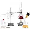 VEVOR Kit di distillazione di oli essenziali, 500 ml, kit di distillazione di vetreria da laboratorio 3.3 Boro con lampada ad alcool, rete in ceramica e 24, 40 giunti, set da 28 pezzi