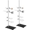 VEVOR Supporto da laboratorio, supporto per storta da laboratorio 2 set, supporto da laboratorio in acciaio Asta da 60 cm e base in ghisa da 21 x 13,5 cm, include morsetti per matracci