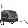 VEVOR Rimorchio Bici per Cani Pieghevole Portata max. 40 kg Passeggino per Animali Domestici Ruote a Sgancio Rapido Telaio in Acciaio Attacco Carrello per Bici Traino Rimorchio Animali Nero / Grigio