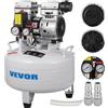 VEVOR Compressore d'Aria Senza Olio Ultra Silenzioso da 6,6 Galloni, Compressore Silenziato, Compressore d'Aria 850 W, Rumorosità meno 48 dB, Compressore d'aria Portatile Senza Olio Verticale