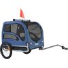 VEVOR Rimorchio Bici per Cani Pieghevole Portata max. 45 kg Passeggino per Animali Domestici con Ruote a Sgancio Rapido Attacco Telaio in Acciaio Carrello per Bici Traino Rimorchio Animali Blu/Grigio