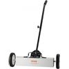 VEVOR Spazzatrice Magnetica Asta Telescopica 77-113cm per Pavimenti Raccoglitore per Piccole Parti Metalliche Forza Magnetica Max. 20,4kg, Scopa Magnetica con Ruote di Raccolta per Chiodi Viti Metalli