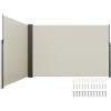 VEVOR Tenda Laterale Retrattile, Schermo Privacy Esterno Giardino Balcone Terrazza 200x600 cm, Frangivista Retrattile Poliestere 180g Impermeabile, UV30+ Paravento Divisorio per Cortile Balcone Beige