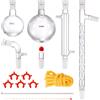 VEVOR Kit di distillazione da laboratorio, kit di distillazione per vetreria da laboratorio 3.3 Boro con 24, 40 giunti, kit di apparecchi per la distillazione di oli essenziali da 1000 ml, 14 pezzi