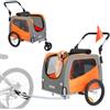 VEVOR Rimorchio Bici per Cani Pieghevole Portata max. 30kg Passeggino per Animali Domestici con Ruote a Sgancio Rapido, Attacco Universale, Carrello per Bici Traino Rimorchio Animali Arancione/Grigio