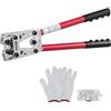 VEVOR Pinze Crimpatrice 6/10/16/25/35/50 mm² Pinza Capicorda per Terminali Batteria a Filo in Alluminio Rame AWG10-1/0, Pinza di Crimpaggio in Acciaio 45# 1,75kg con 1 Paio di Guanti 60 Connettori