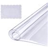 VEVOR Tovaglia Trasparente in PVC Rettangolare 45,7 x 92,5 cm Resistenza alla Temperatura Max. 80°C per Cucina Sala da Pranzo Scrivania Tavola, Tovaglia in PVC Rettangolare Trasparente Spessore 1,5mm