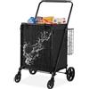 VEVOR Carrello Portabiancheria con 4 Ruote Cesto per Lavanderia Portabiancheria con Cesto Posteriore Portaoggetti Carico Max. 95,3 kg, Cestino Portabiancheria Dimensioni Generali 638 x 662 x 1053 mm