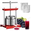 VEVOR Torchio per Vini di Frutta 6 Litri Torchietto Manuale Pressa per Succo di Frutta con Impugnatura Cestello in Acciaio Inossidabile, Estrattore per Olio d'Oliva Uva Mela Sidro Verdure Miele Succo