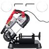 VEVOR Troncatrice a Nastro Portatile a Velocità Variabile, 12.7cm/5 Pollici 1100 W Segatrice a Nastro con Base per Tagliare Acciaio Inossidabile, Alluminio, Metallo, Ferro, Cavi Rigidi, Legno, PVC, Plastica