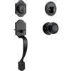 VEVOR Set Maniglie Anteriore per Porta d'Ingresso, Set Maniglia Reversibile Destra-Sinistra Serratura per Porta d'Ingresso Nero Opaco con Pomello Interno Casa Ufficio Esterno Interno, Maniglia Porta