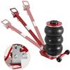VEVOR Martinetto Pneumatico Capacità 3 Tonnellate Sollevamento per Riparazione Auto 140-450 mm, Cric Pneumatico 0,8-1,0 MPa con 3 Cuscini d'Aria Impugnatura Regolabile Rosso per da Officina Garage