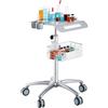 VEVOR Carrello medico, Carrello mobile da 68x109 cm regolabile in altezza, Carrello da laboratorio da tavolo con rotelle per clinica, bellezza e salone