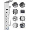 VEVOR Sistema di pannelli doccia, 6 modalità doccia, LED e schermo Pannello doccia idroelettrico, pioggia, cascata, 8 getti idromassaggio, bocca vasca, doccetta, in acciaio inox