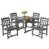 VEVOR Set da Pranzo da Patio 5 Pezzi, Tavolo e Sedie da Esterno, Set da Tavolo per Mobili da Giardino, Set per Piccolo Patio HIPS, per Prato, Terrazza, Cortile, Bordo Piscina, Grigio Chiaro